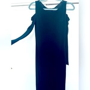 David Meister Long Sleeve Cold Shoulder Floor Length Body Con Dress (Size 4)